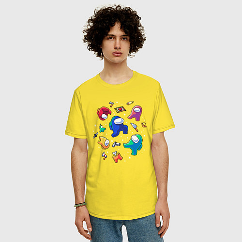 Мужская футболка оверсайз Among Us / Желтый – фото 3