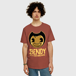 Футболка оверсайз мужская Bendy And The Ink Machine, цвет: кирпичный — фото 2
