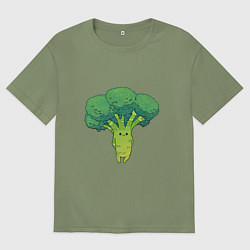 Футболка оверсайз мужская Симпатичный брокколи, цвет: авокадо