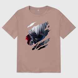 Футболка оверсайз мужская Кен Канеки, цвет: пыльно-розовый