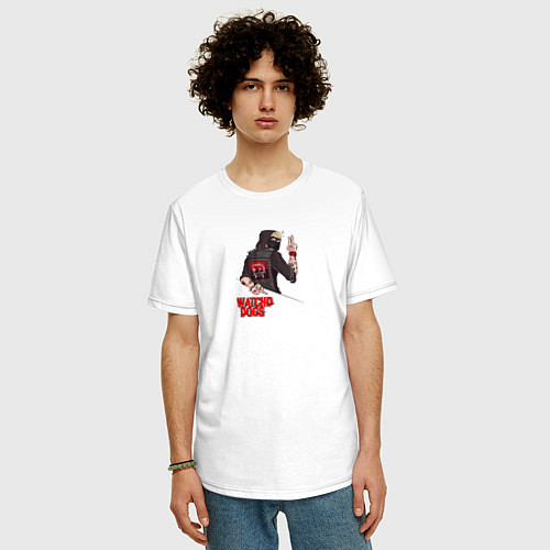 Мужская футболка оверсайз Watch Dogs:Legion / Белый – фото 3
