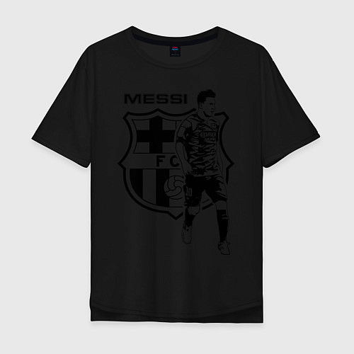 Мужская футболка оверсайз Barcelona FC / Черный – фото 1