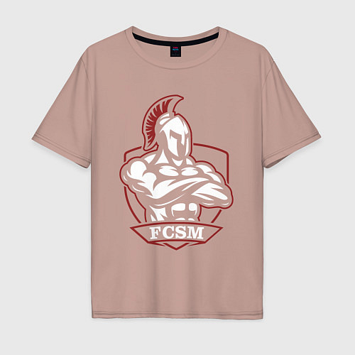 Мужская футболка оверсайз FCSM / Пыльно-розовый – фото 1
