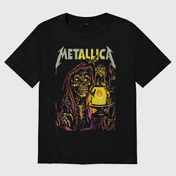 Футболка оверсайз мужская Metallica - скелет со свечой, цвет: черный
