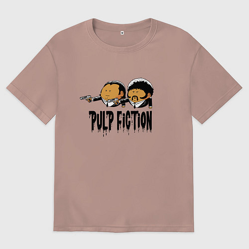 Мужская футболка оверсайз Pulp fiction / Пыльно-розовый – фото 1