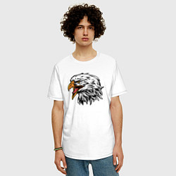 Футболка оверсайз мужская Орёл, цвет: белый — фото 2
