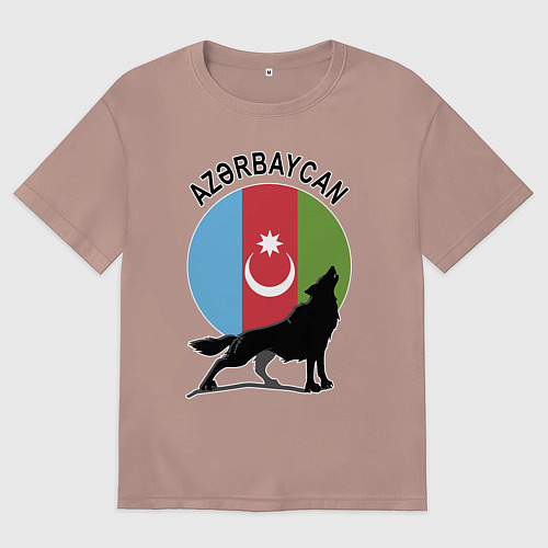Мужская футболка оверсайз Азербайджан / Пыльно-розовый – фото 1