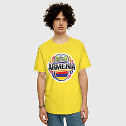 Футболка оверсайз мужская Армения, цвет: желтый — фото 2
