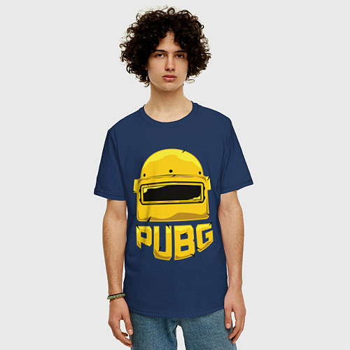 Мужская футболка оверсайз PUBG / Тёмно-синий – фото 3