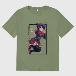 Футболка оверсайз мужская Рикка Таканаси Чудачества любви не помеха!, цвет: авокадо