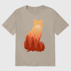 Футболка оверсайз мужская Лиса, цвет: миндальный