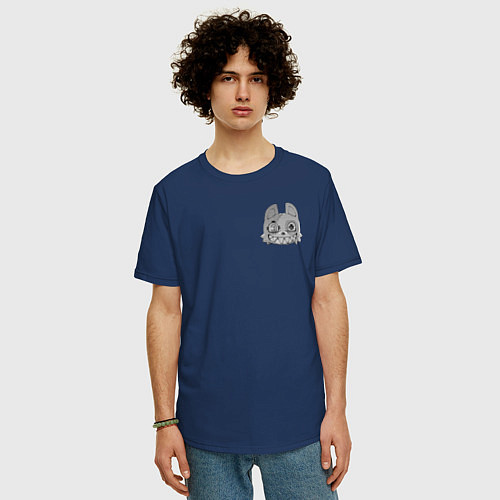 Мужская футболка оверсайз Gleipnir / Тёмно-синий – фото 3