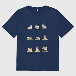 Футболка оверсайз мужская ЙОГА ОТ ИНОСКЕ, цвет: тёмно-синий