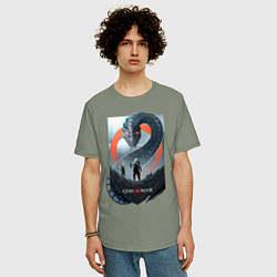 Футболка оверсайз мужская Кратос и Атрей, цвет: авокадо — фото 2