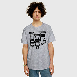 Футболка оверсайз мужская Ход королевы, цвет: меланж — фото 2