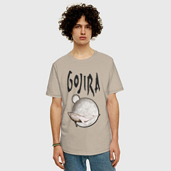 Футболка оверсайз мужская Gojira, цвет: миндальный — фото 2