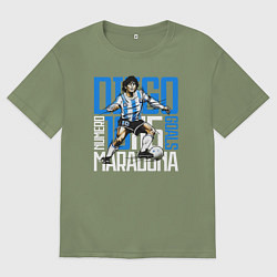 Футболка оверсайз мужская 10 Diego Maradona, цвет: авокадо