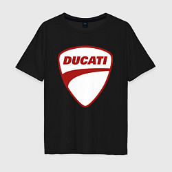 Футболка оверсайз мужская Ducati Logo Дукати Лого Z, цвет: черный