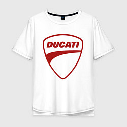 Футболка оверсайз мужская Ducati Logo Дукати Лого Z, цвет: белый