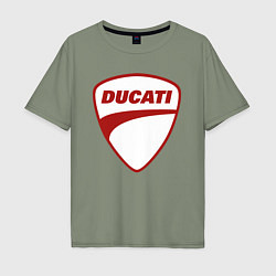 Футболка оверсайз мужская Ducati Logo Дукати Лого Z, цвет: авокадо