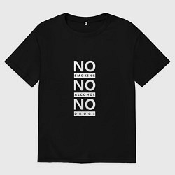 Футболка оверсайз мужская Нет, цвет: черный