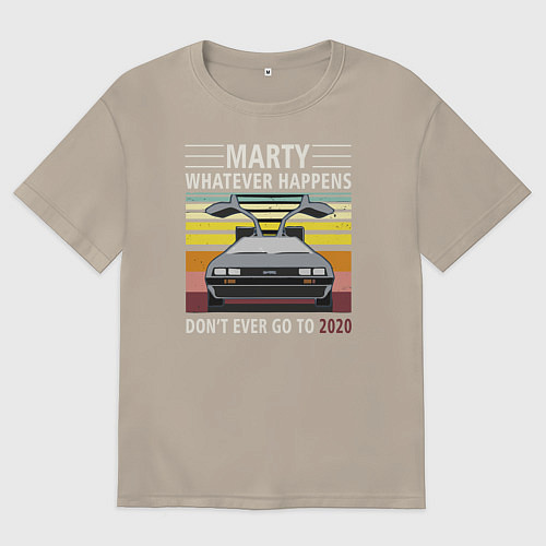 Мужская футболка оверсайз Back to the Future / Миндальный – фото 1