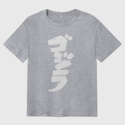 Мужская футболка оверсайз Годзилла / Меланж – фото 1