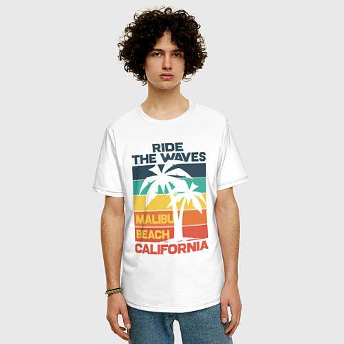 Мужская футболка оверсайз Калифорния / Белый – фото 3
