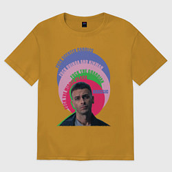 Футболка оверсайз мужская Brassic Fuck Quinoa Vinnie, цвет: горчичный