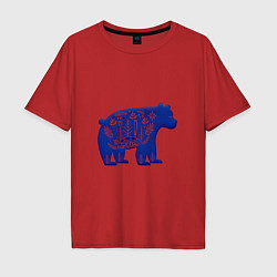Футболка оверсайз мужская Медведь, цвет: красный