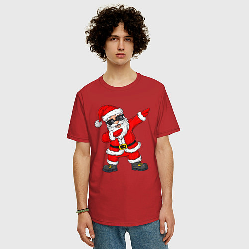 Мужская футболка оверсайз Dabing Santa / Красный – фото 3