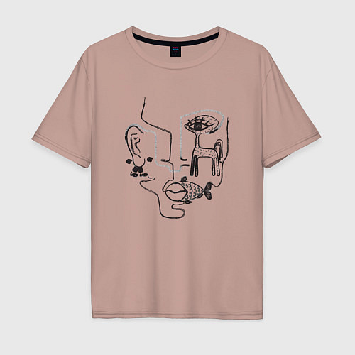 Мужская футболка оверсайз Absurd 1 / Пыльно-розовый – фото 1