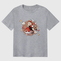 Футболка оверсайз мужская GENSHIN IMPACT, цвет: меланж