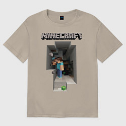 Футболка оверсайз мужская Minecraft, цвет: миндальный