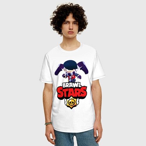Мужская футболка оверсайз Brawl Stars Эдгар / Белый – фото 3