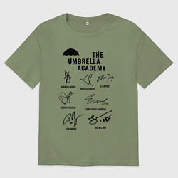 Футболка оверсайз мужская АК АМБРЕЛЛА АВТОГРАФЫ АКТЁРОВ, цвет: авокадо