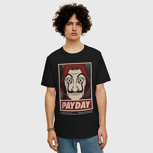 Мужская футболка оверсайз Payday / Черный – фото 3