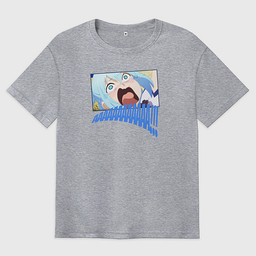 Мужская футболка оверсайз Aqua / Меланж – фото 1