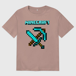 Футболка оверсайз мужская Minecraft, цвет: пыльно-розовый
