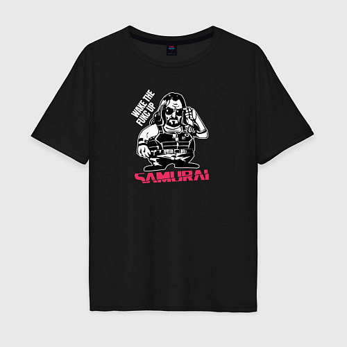 Мужская футболка оверсайз Samurai / Черный – фото 1