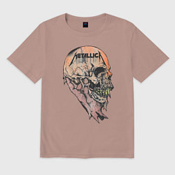 Футболка оверсайз мужская Metallica art 04, цвет: пыльно-розовый