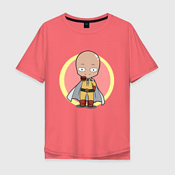 Футболка оверсайз мужская One Punch Man, цвет: коралловый