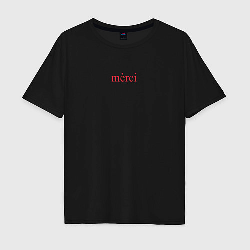 Мужская футболка оверсайз Merci / Черный – фото 1