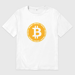 Футболка оверсайз мужская Bitcoin Биткоин, цвет: белый