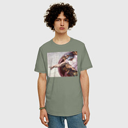 Футболка оверсайз мужская Искусство, цвет: авокадо — фото 2