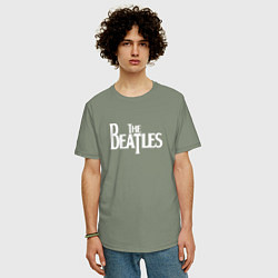Футболка оверсайз мужская The Beatles, цвет: авокадо — фото 2