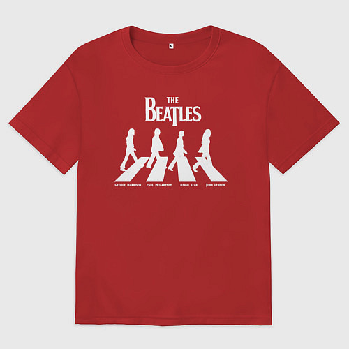 Мужская футболка оверсайз The Beatles / Красный – фото 1