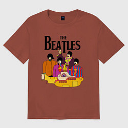 Футболка оверсайз мужская THE BEATLES, цвет: кирпичный