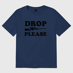 Футболка оверсайз мужская Drop Please, цвет: тёмно-синий