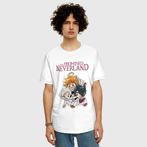 Мужская футболка оверсайз The Promised Neverland Z / Белый – фото 3